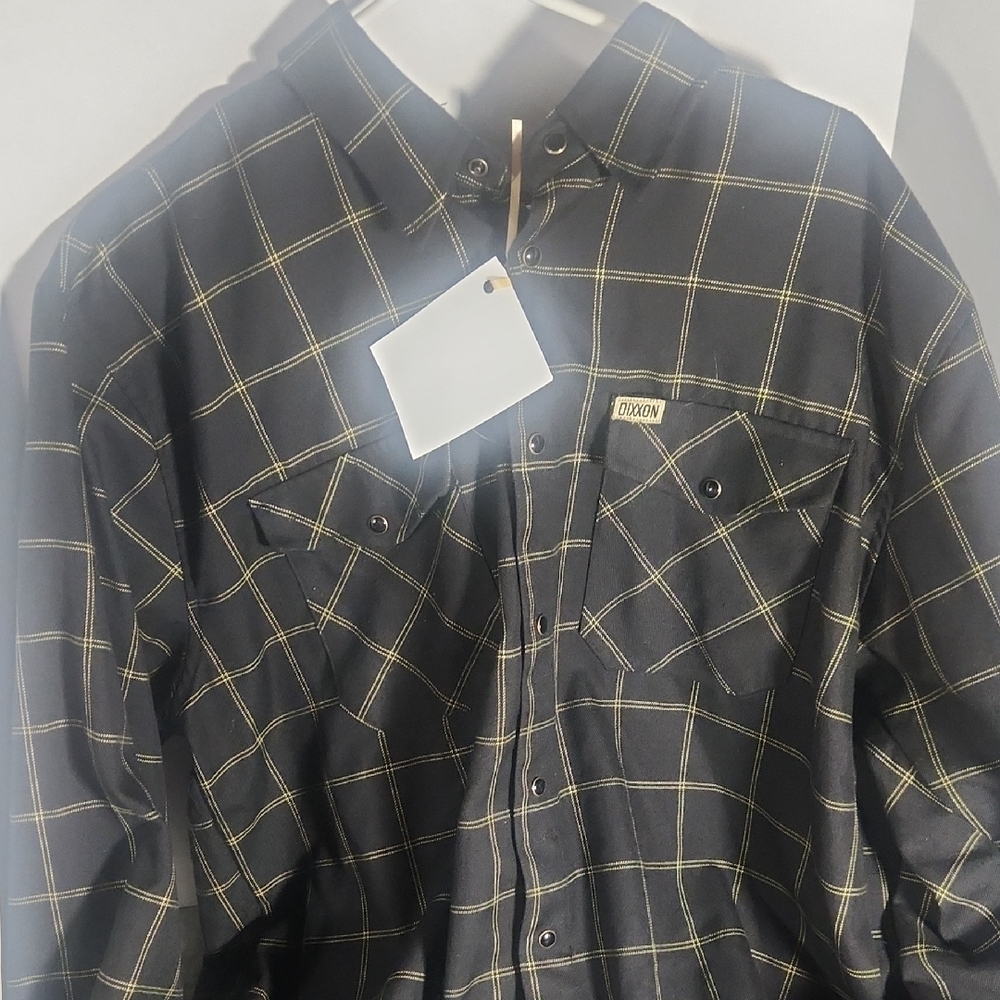 DIXXON Black and Yellow Plaid Shirt Jacket